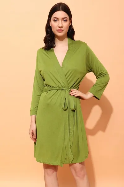 Chic Basic Robe in Cobalt Blue - Viscose