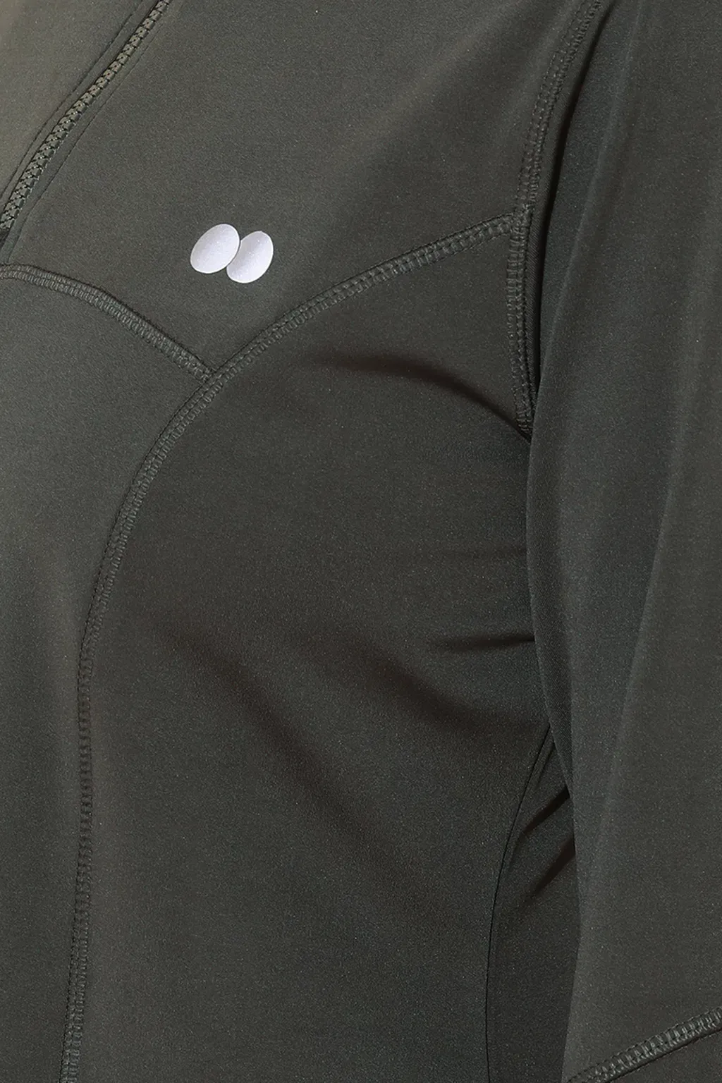 Comfort-Fit Active Zipper T-shirt in Dark Grey with Thumbhole image 2