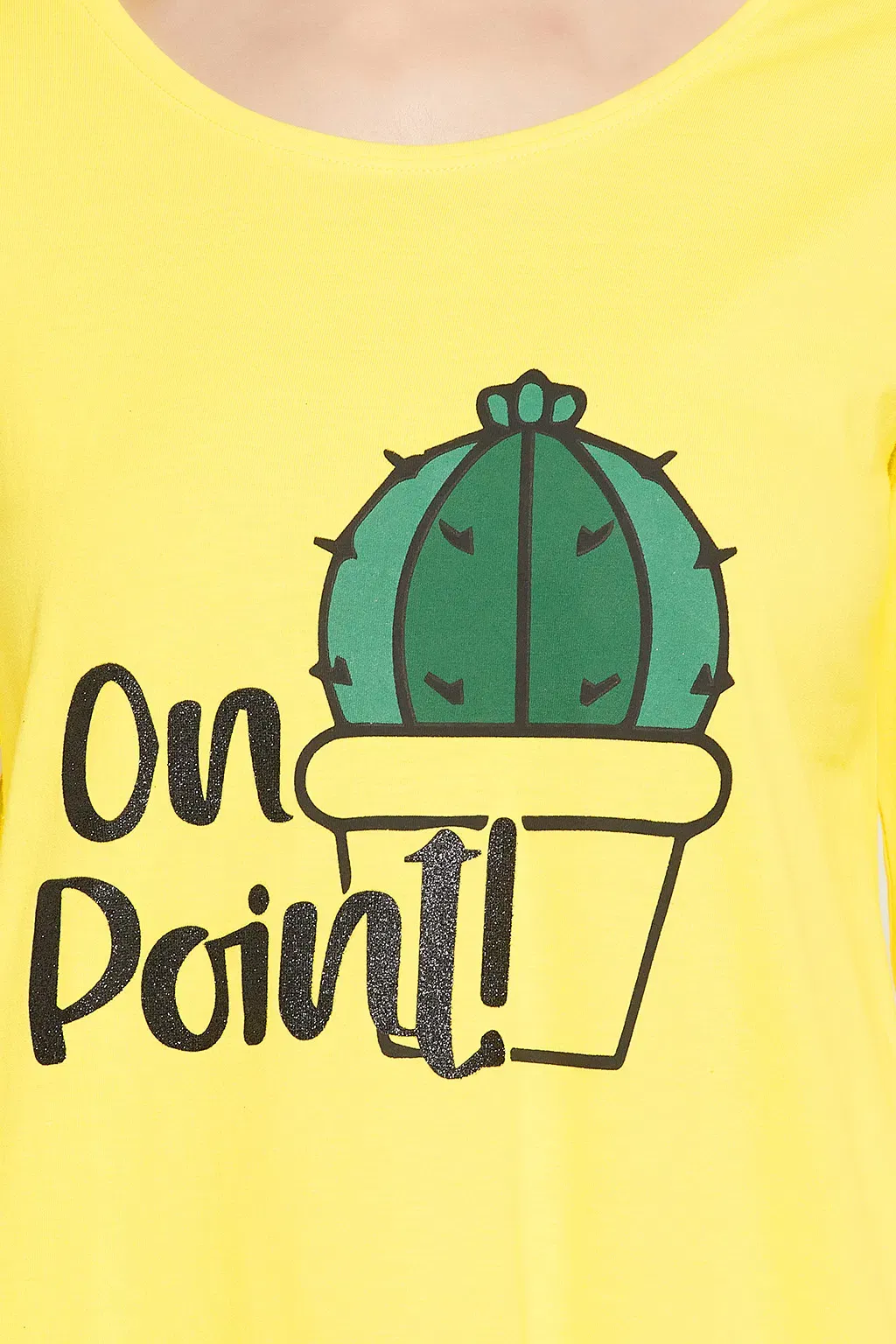Graphic & Text Print Short Dress in Yellow - 100% Cotton image 3