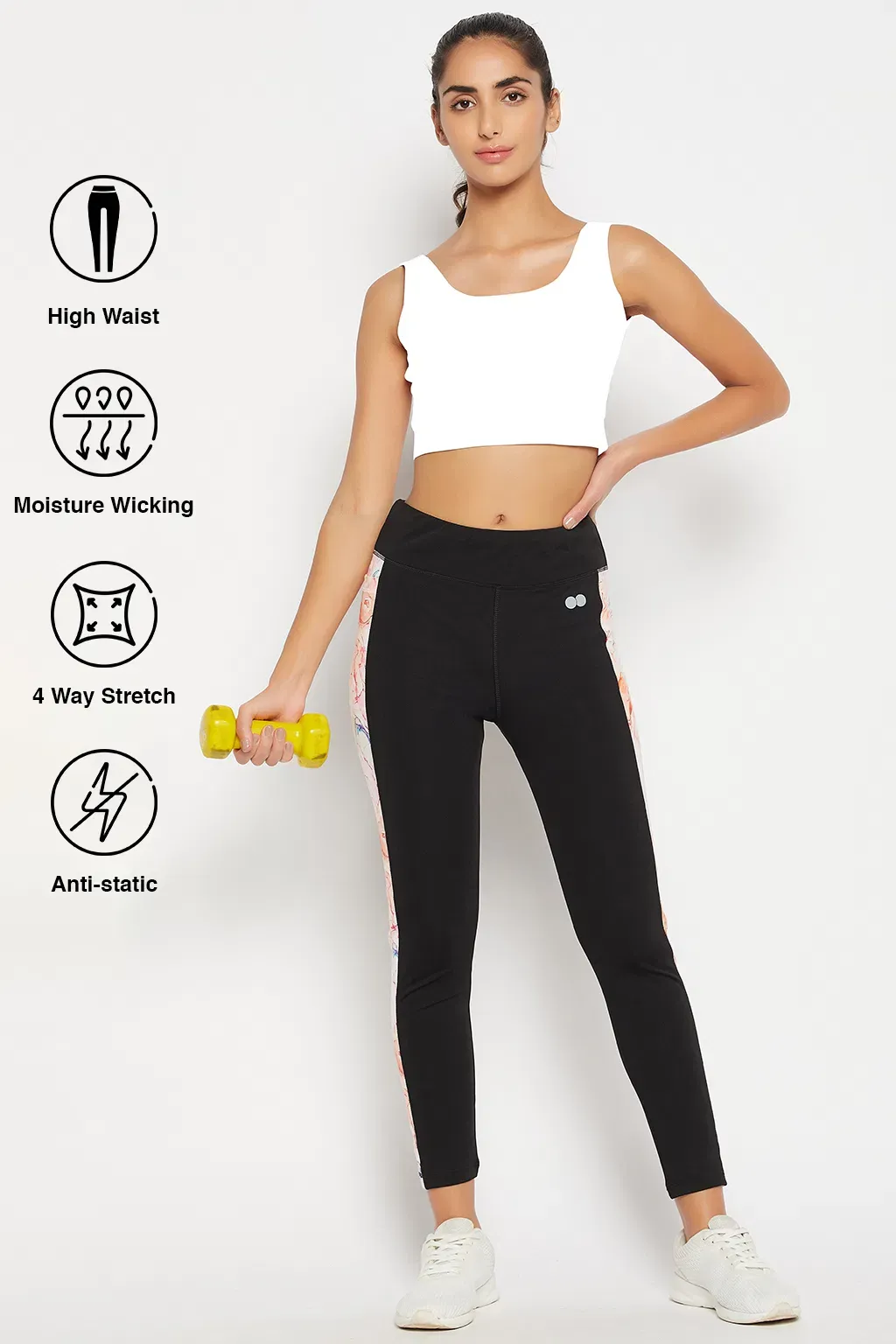 High-Rise Active Tights in Black with Side Panels image 3