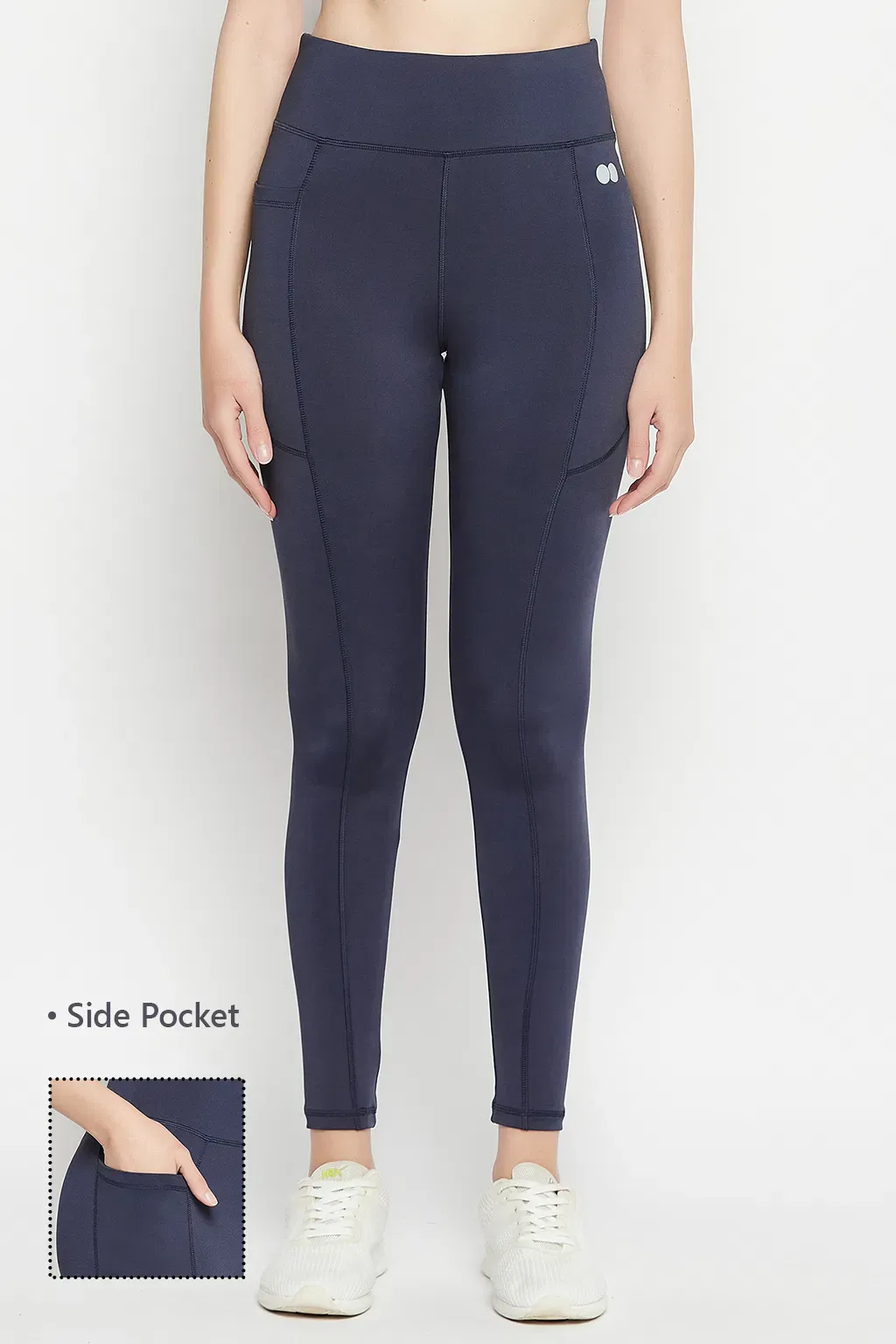 High-Rise Active Tights in Navy with Side Pocket image 3