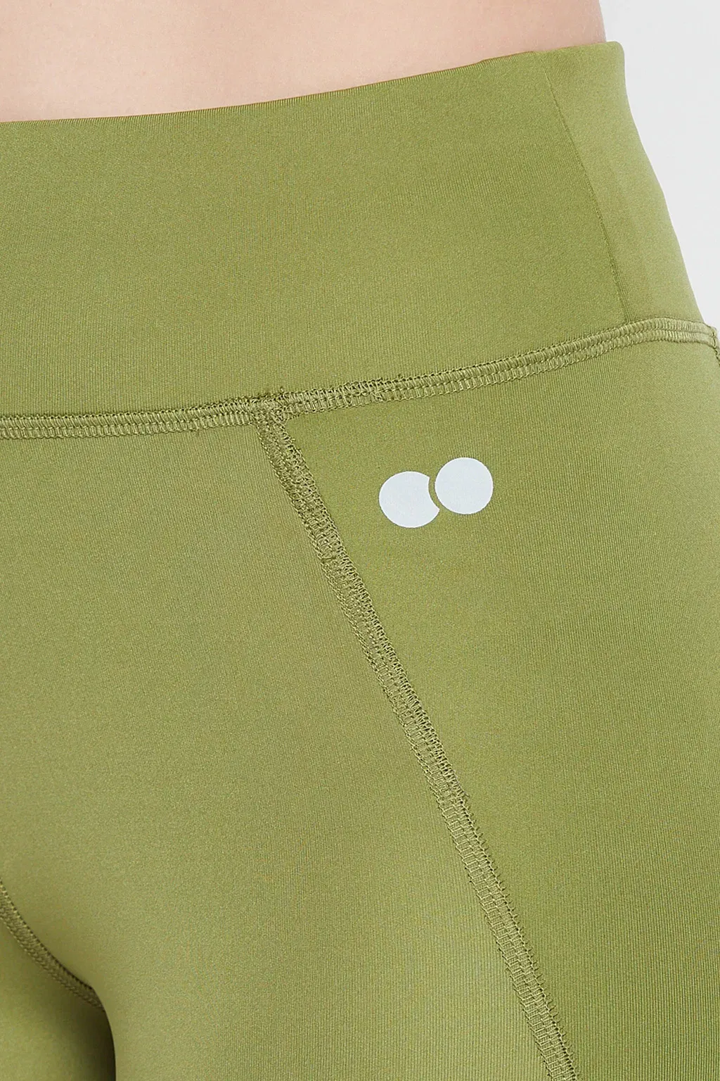 High-Rise Active Tights in Olive Green with Side Pocket image 3
