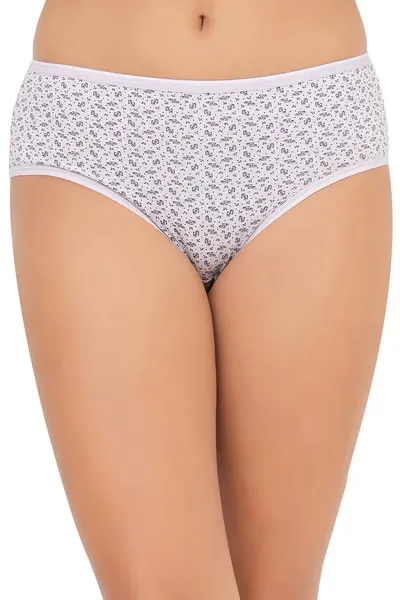 Printed Mid Waist Hipster Panty in Light Green - Cotton image 6