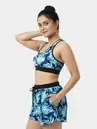 Shyle Mixed Blue Racer Back Bra With Removable Pads And Shorts Swimwear image 3