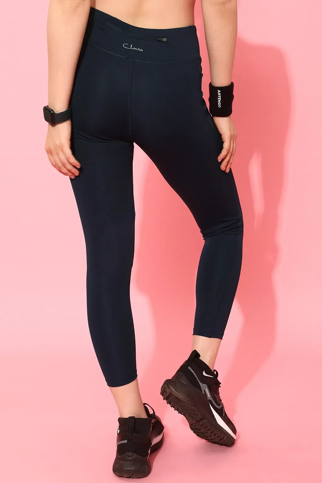 Snug Fit High Rise 4 Pocket Active Tights in Navy Colour