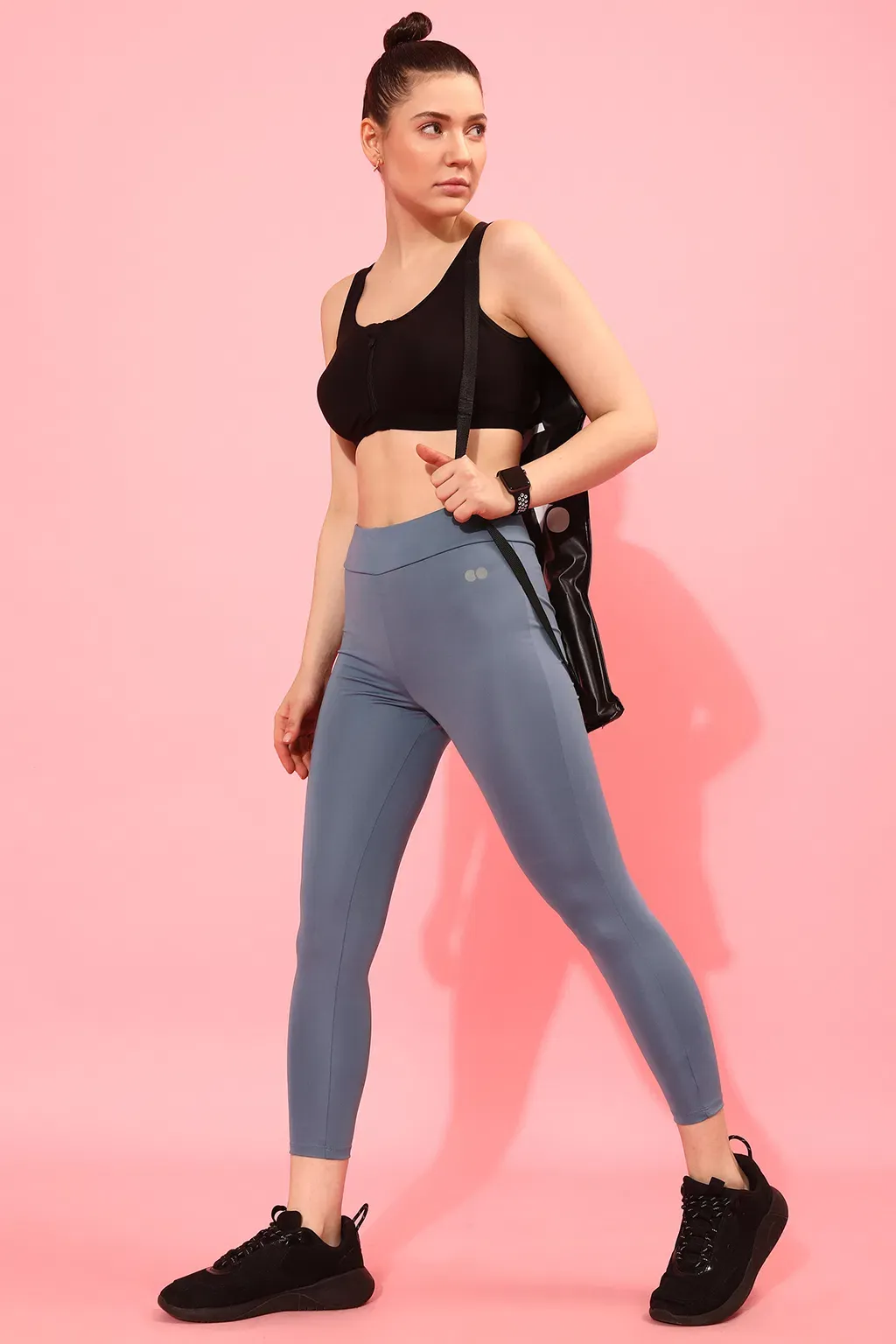 Snug-Fit High Rise Active Tights in Powder Blue image 3